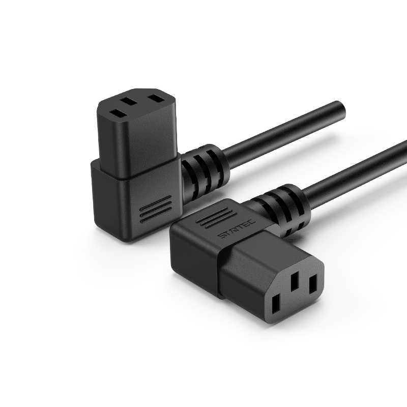 Connecteur IEC C13 à trois trous ue/corée, cordon d'alimentation mâle à mâle en forme de T